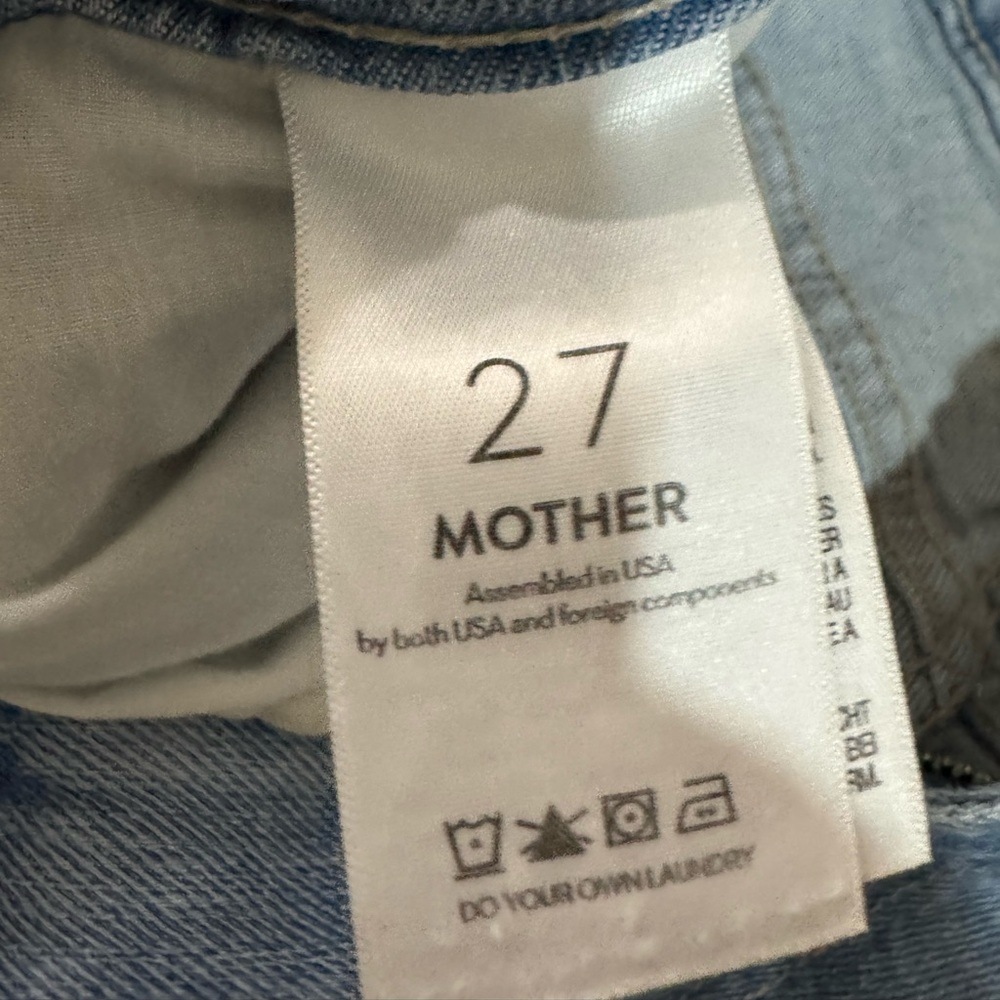 Mother denim jeans ankle Fray light denim jeans size 27.